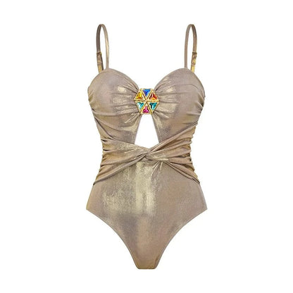 2025 New Swimsuit High-End Design 2/3Pcs Floral Print Ruffle Slimming Holiday Sexy Hot Spring One Piece Swimsuit for Women - A-1 Thread Vault