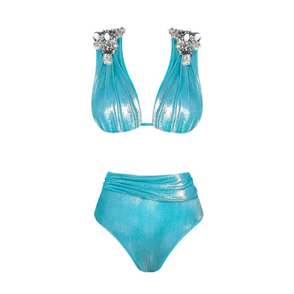 2025 New Swimsuit High-End Design 2/3Pcs Floral Print Ruffle Slimming Holiday Sexy Hot Spring One Piece Swimsuit for Women - A-1 Thread Vault