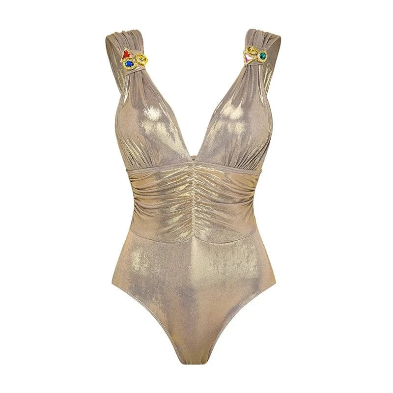 2025 New Swimsuit High-End Design 2/3Pcs Floral Print Ruffle Slimming Holiday Sexy Hot Spring One Piece Swimsuit for Women - A-1 Thread Vault