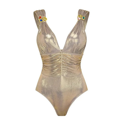 2025 New Swimsuit High-End Design 2/3Pcs Floral Print Ruffle Slimming Holiday Sexy Hot Spring One Piece Swimsuit for Women - A-1 Thread Vault