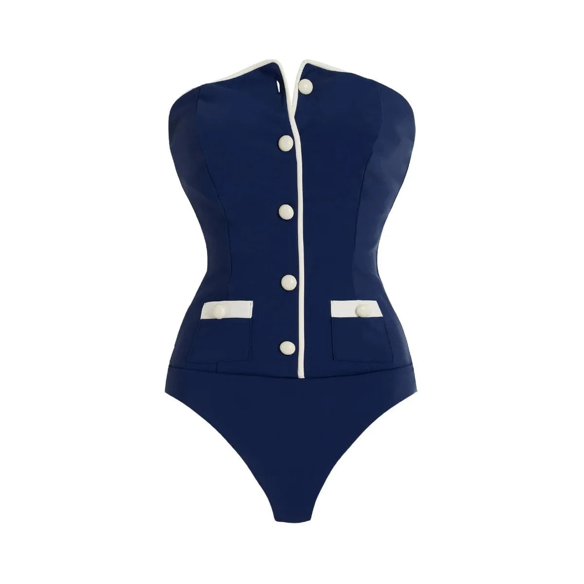 2025 Sexy Women's Swimsuit New Strapless Simple One-piece Swimwear with Shorts Two-piece Set Sliming Bodysuit Beachwear Monokini - A-1 Thread Vault