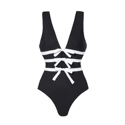 2025 Sexy Women's Swimsuit New Strapless Simple One-piece Swimwear with Shorts Two-piece Set Sliming Bodysuit Beachwear Monokini - A-1 Thread Vault