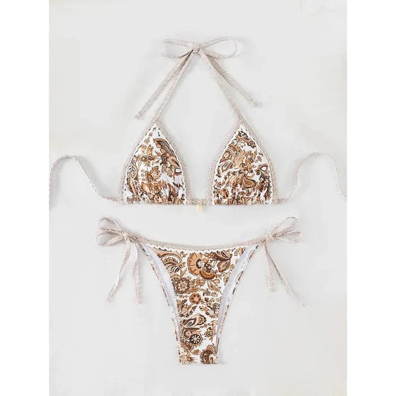 2026 New Halter String Triangle Two Piece Bikini Women Swimwear Female Swimsuit Bathers Bathing Swimming Suit Beachwear Summer - A-1 Thread Vault