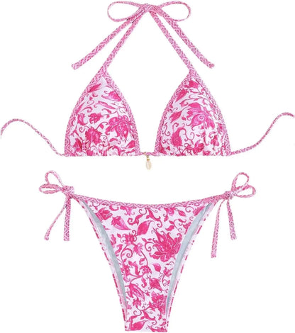 2026 New Halter String Triangle Two Piece Bikini Women Swimwear Female Swimsuit Bathers Bathing Swimming Suit Beachwear Summer - A-1 Thread Vault