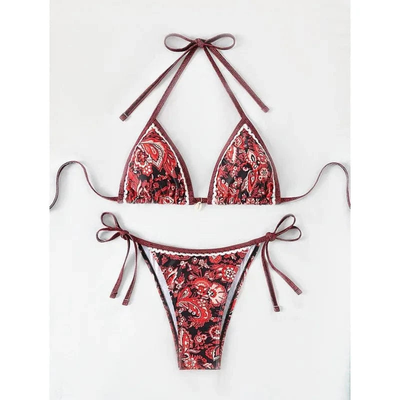 2026 New Halter String Triangle Two Piece Bikini Women Swimwear Female Swimsuit Bathers Bathing Swimming Suit Beachwear Summer - A-1 Thread Vault