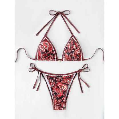 2026 New Halter String Triangle Two Piece Bikini Women Swimwear Female Swimsuit Bathers Bathing Swimming Suit Beachwear Summer - A-1 Thread Vault
