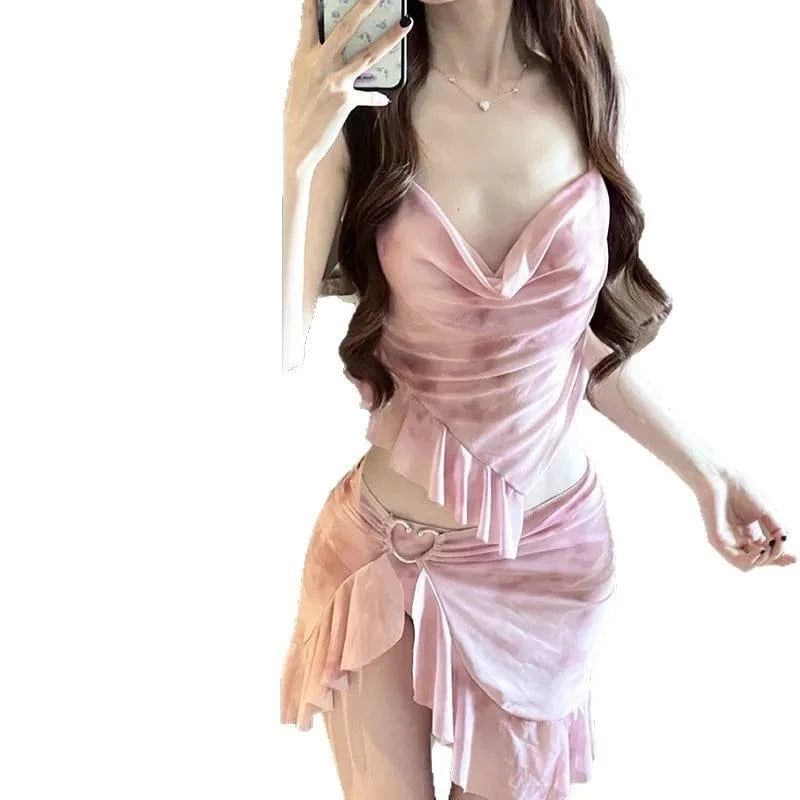 2026 New Women's High-End Two-Piece Bikini Set Tummy Control Modest Swimsuit Niche Style for Beach & Hot Spring Pure & Flirty - A-1 Thread Vault