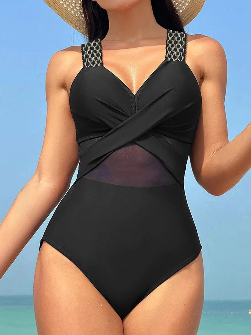 2026 Plain Ruched Swimsuit Women One Piece Ring Link Swimwear Female Bathers Bathing Swimming Swim Bodysuit Summer Beachwear - A-1 Thread Vault