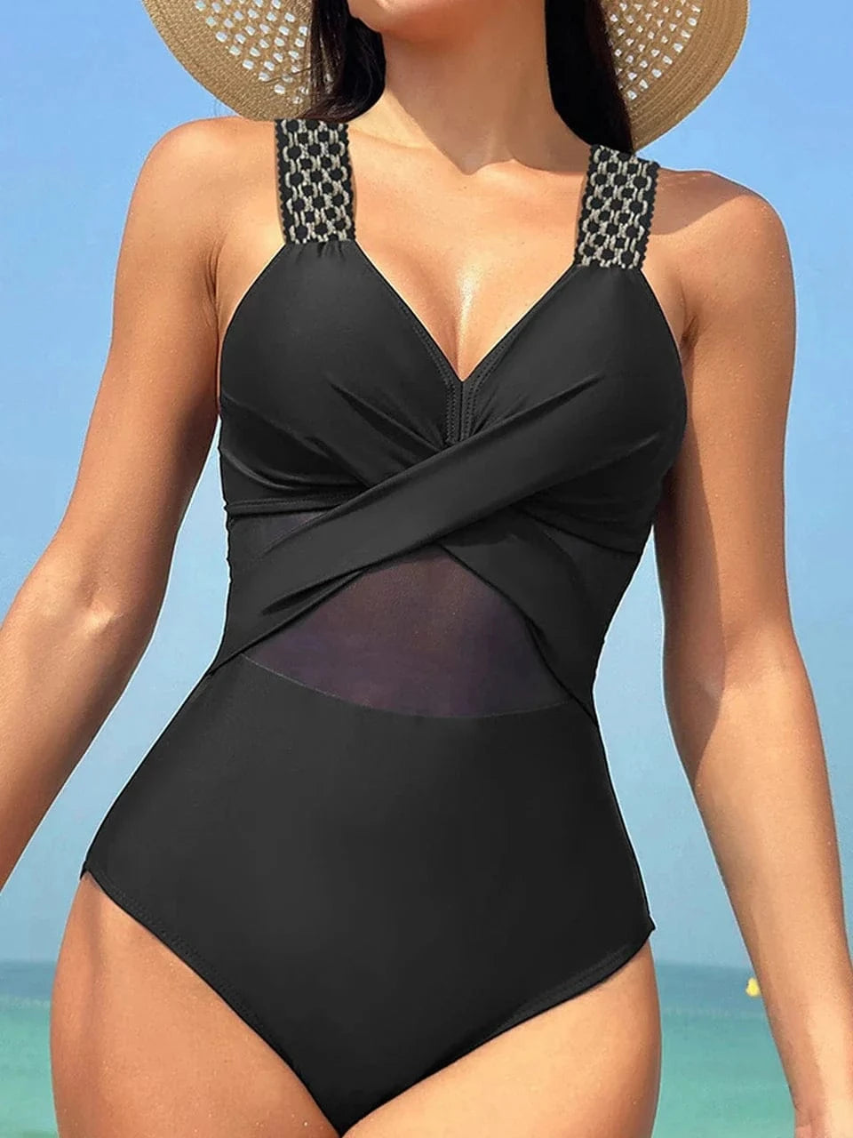 2026 Plain Ruched Swimsuit Women One Piece Ring Link Swimwear Female Bathers Bathing Swimming Swim Bodysuit Summer Beachwear - A-1 Thread Vault