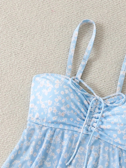 2026 Ruffle Tankini Two Pieces Strappy Swimsuit Women Drawstring Swimwear Female Bathers Bathing Swimming Swim Suit Beachwear - A-1 Thread Vault