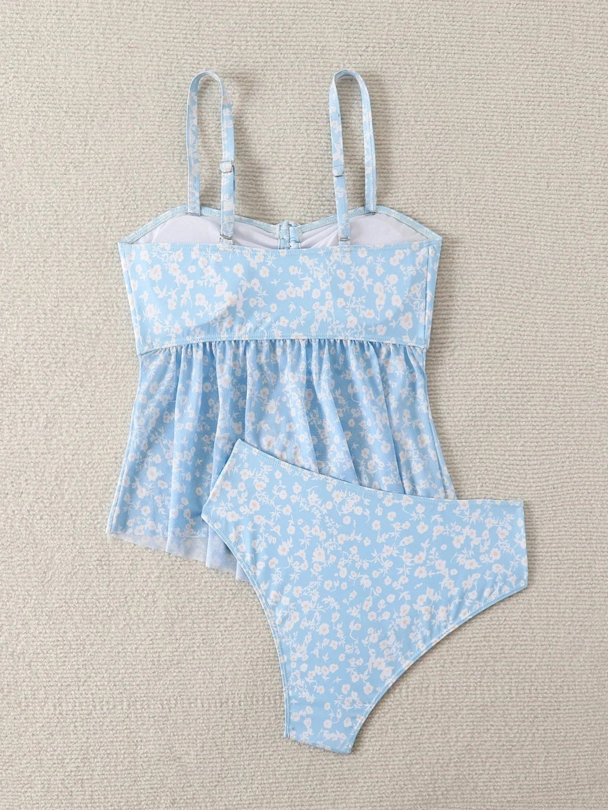 2026 Ruffle Tankini Two Pieces Strappy Swimsuit Women Drawstring Swimwear Female Bathers Bathing Swimming Swim Suit Beachwear - A-1 Thread Vault