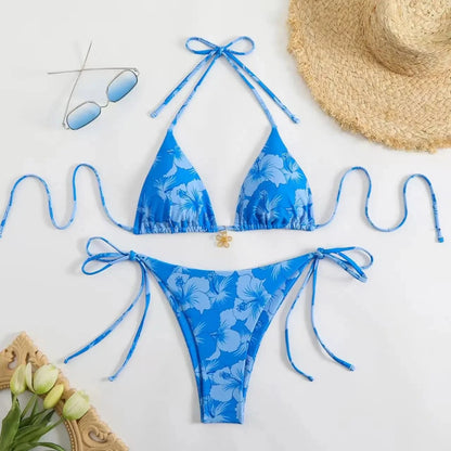 2026 Y2k Summer Cute Pink Sweet Patchwork Sets Cute Bow Design Sexy Lace-up Style Casual Bikini Swimsuit Beach Vaction Clothes - A-1 Thread Vault