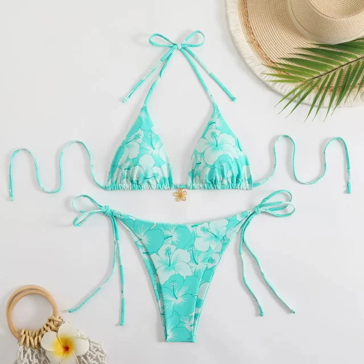 2026 Y2k Summer Cute Pink Sweet Patchwork Sets Cute Bow Design Sexy Lace-up Style Casual Bikini Swimsuit Beach Vaction Clothes - A-1 Thread Vault