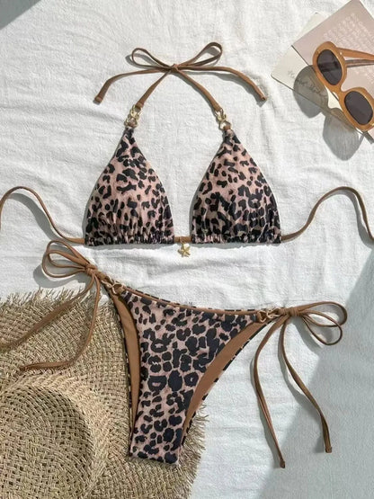 2026 Y2k Summer Cute Pink Sweet Patchwork Sets Cute Bow Design Sexy Lace-up Style Casual Bikini Swimsuit Beach Vaction Clothes - A-1 Thread Vault