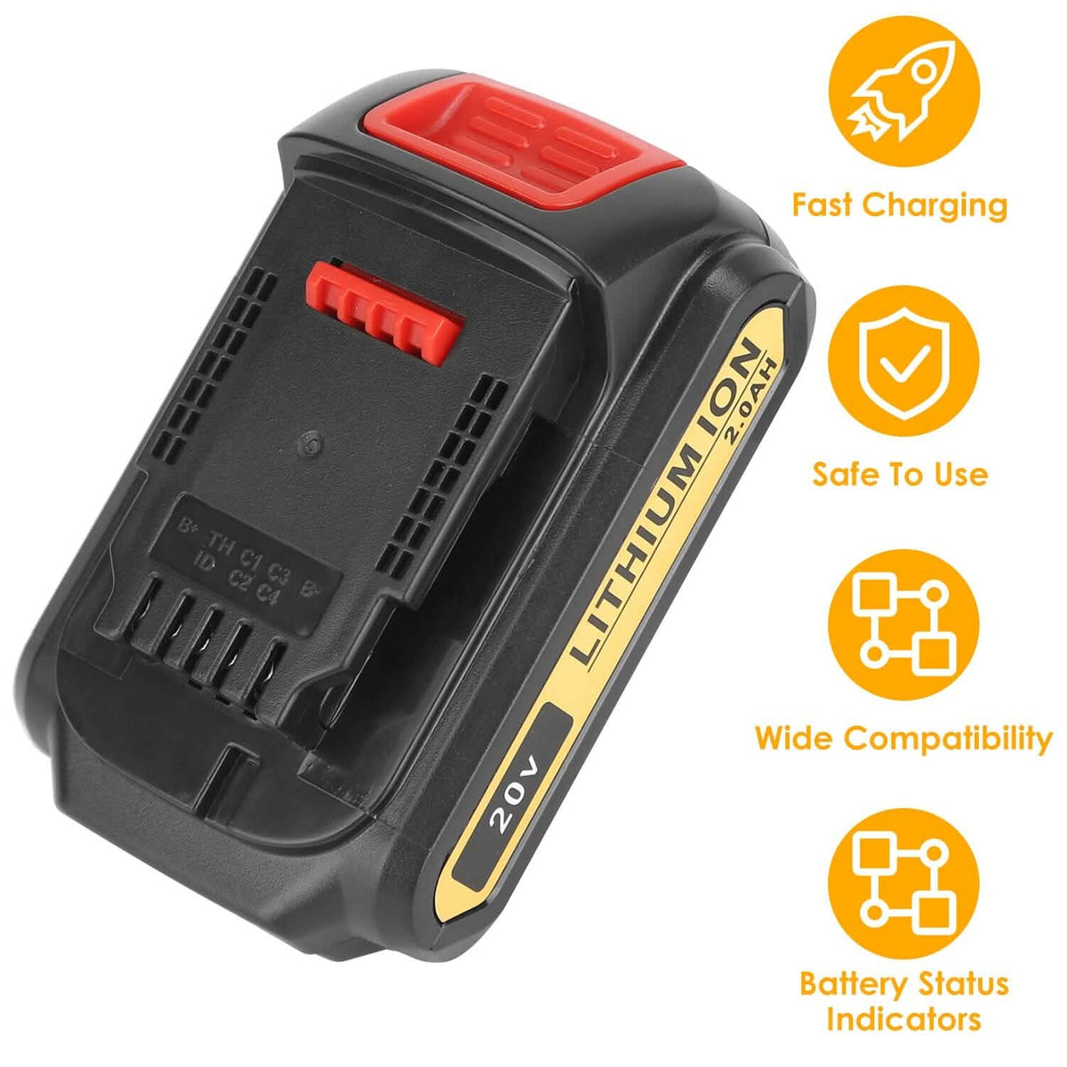 20V Replacement Battery Fit for Dewalt DCB - A-1 Thread Vault