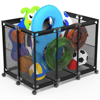 210 Gallon Pool Storage Bin Organizer Rolling Mesh Storage Basket with Lockable Wheels - A-1 Thread Vault