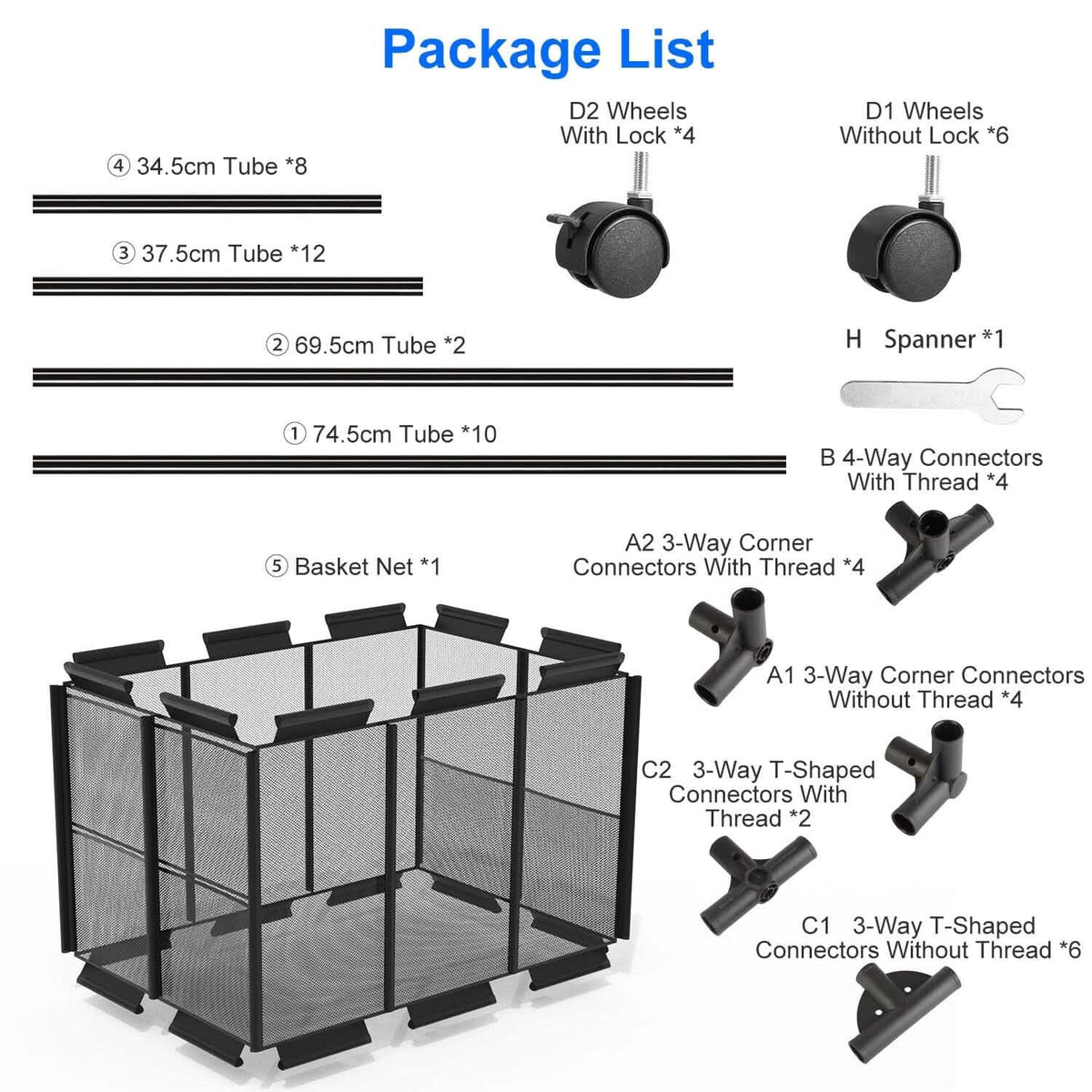 210 Gallon Pool Storage Bin Organizer Rolling Mesh Storage Basket with Lockable Wheels - A-1 Thread Vault
