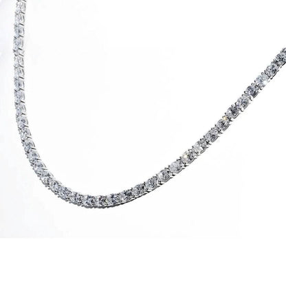 21.25CT Lab Grown Oval Diamond Graduated Tennis Necklace Platinum & 14K - A-1 Thread Vault