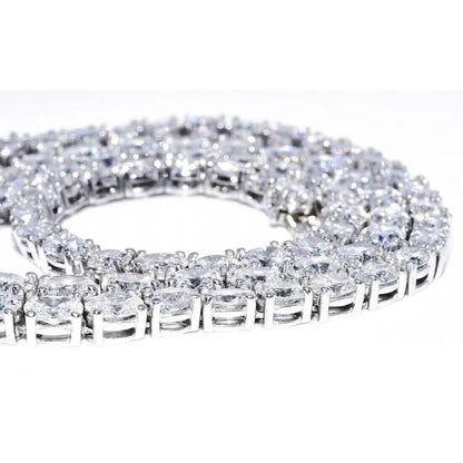 21.25CT Lab Grown Oval Diamond Graduated Tennis Necklace Platinum & 14K - A-1 Thread Vault