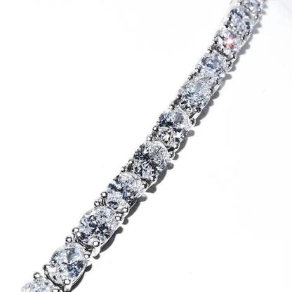 21.25CT Lab Grown Oval Diamond Graduated Tennis Necklace Platinum & 14K - A-1 Thread Vault