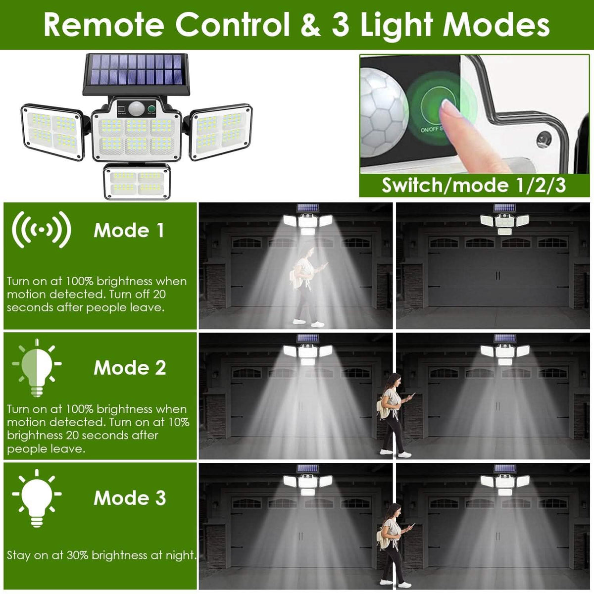 216 LEDs Solar Outdoor Light Motion Sensor Security Wireless Lamp - A-1 Thread Vault