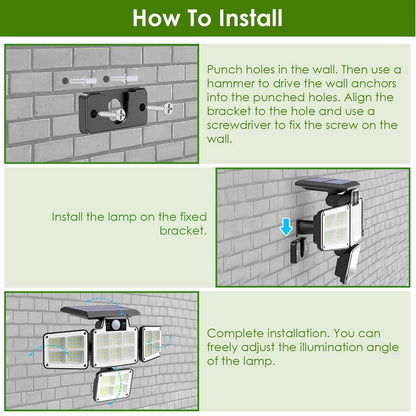 216 LEDs Solar Outdoor Light Motion Sensor Security Wireless Lamp - A-1 Thread Vault