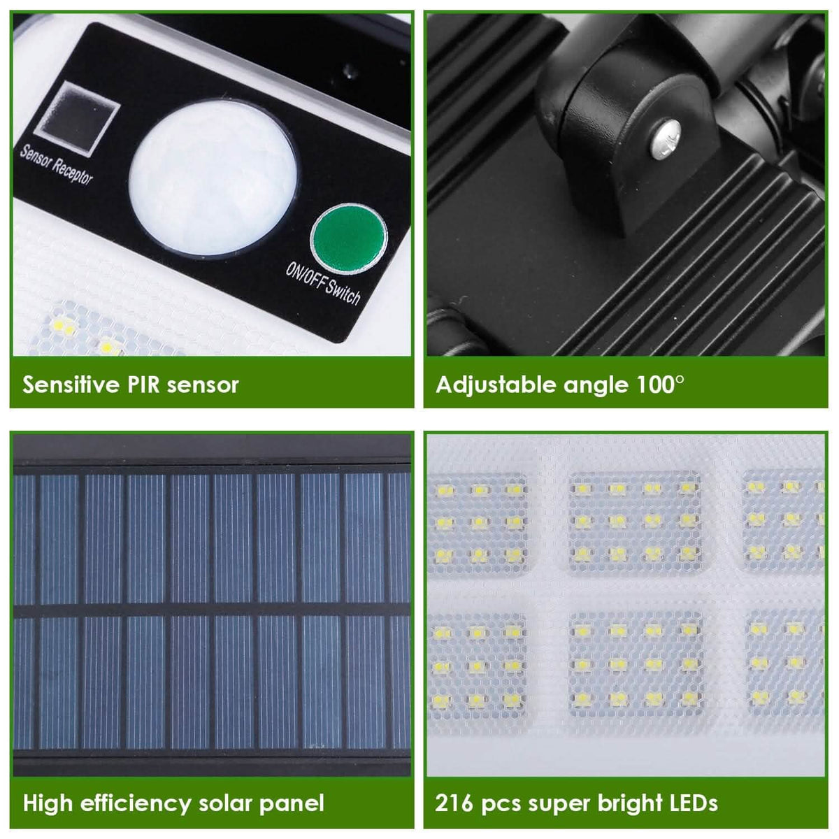 216 LEDs Solar Outdoor Light Motion Sensor Security Wireless Lamp - A-1 Thread Vault
