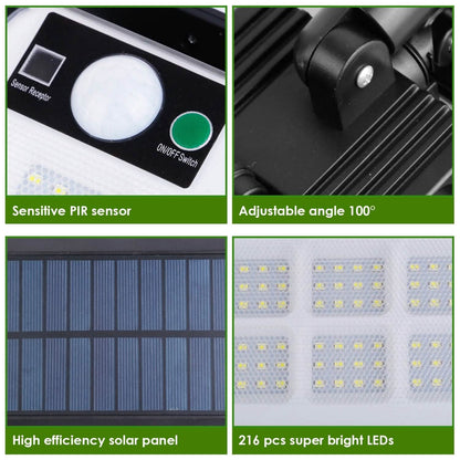 216 LEDs Solar Outdoor Light Motion Sensor Security Wireless Lamp - A-1 Thread Vault