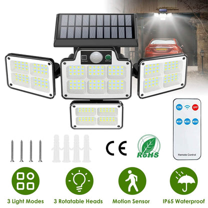 216 LEDs Solar Outdoor Light Motion Sensor Security Wireless Lamp - A-1 Thread Vault