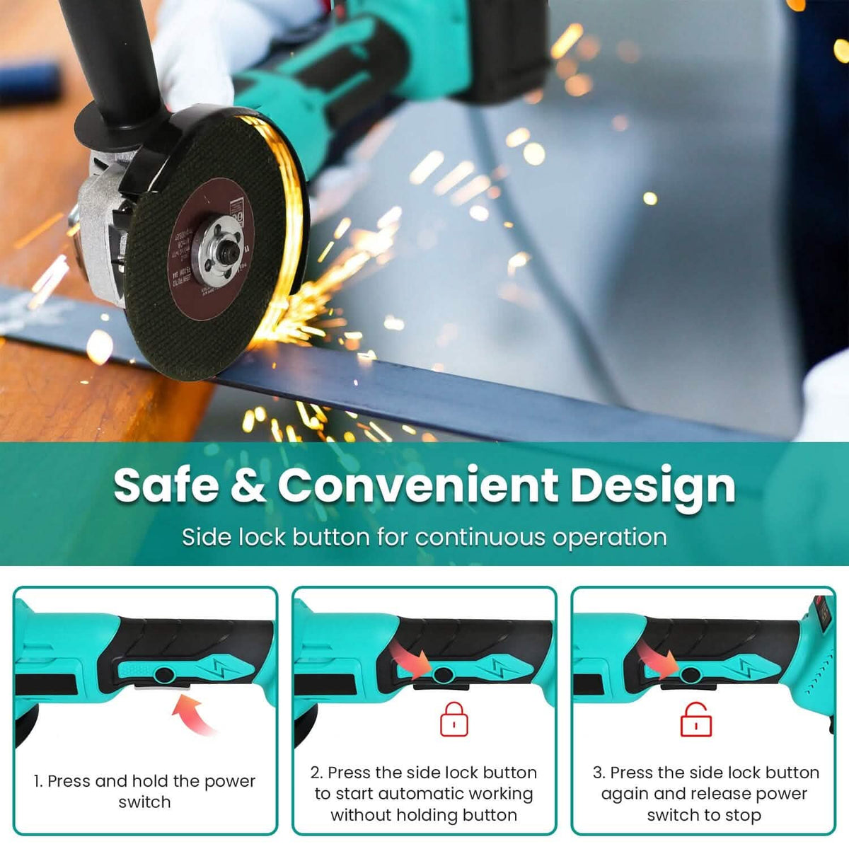 21V Cordless Angle Grinder Kit with Brushless Motor - A-1 Thread Vault