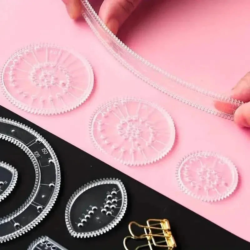 22-Pieces: Transparent Magic Template to Create Stunning Spiral Diagrams - A-1 Thread Vault
