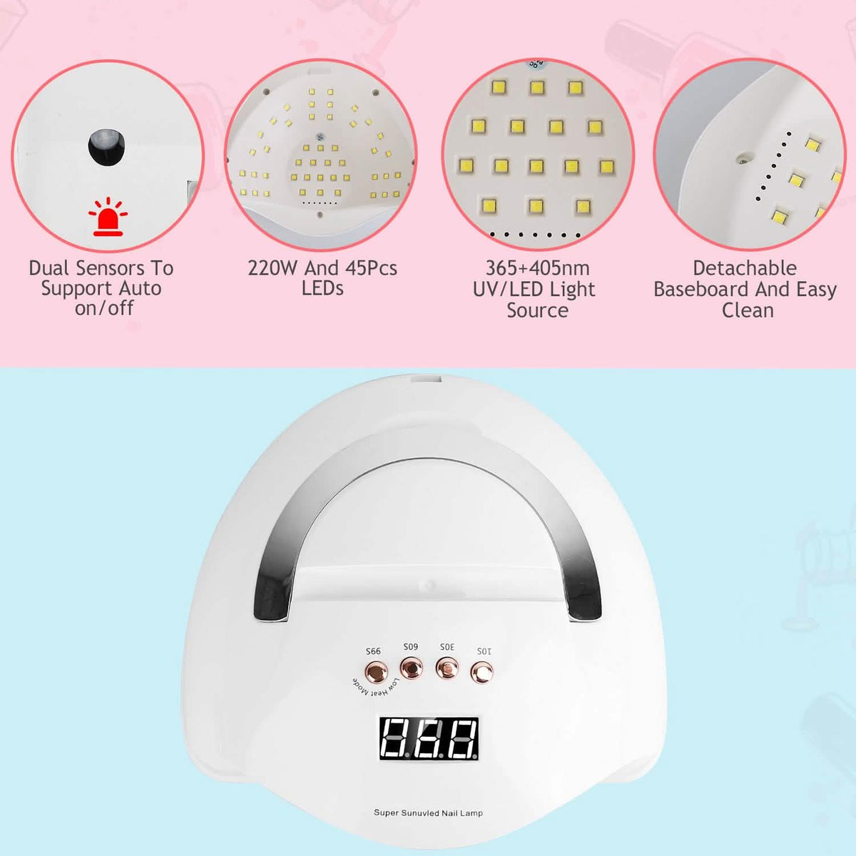 220W UV LED Nail Lamp Gel Polish Dryer - A-1 Thread Vault