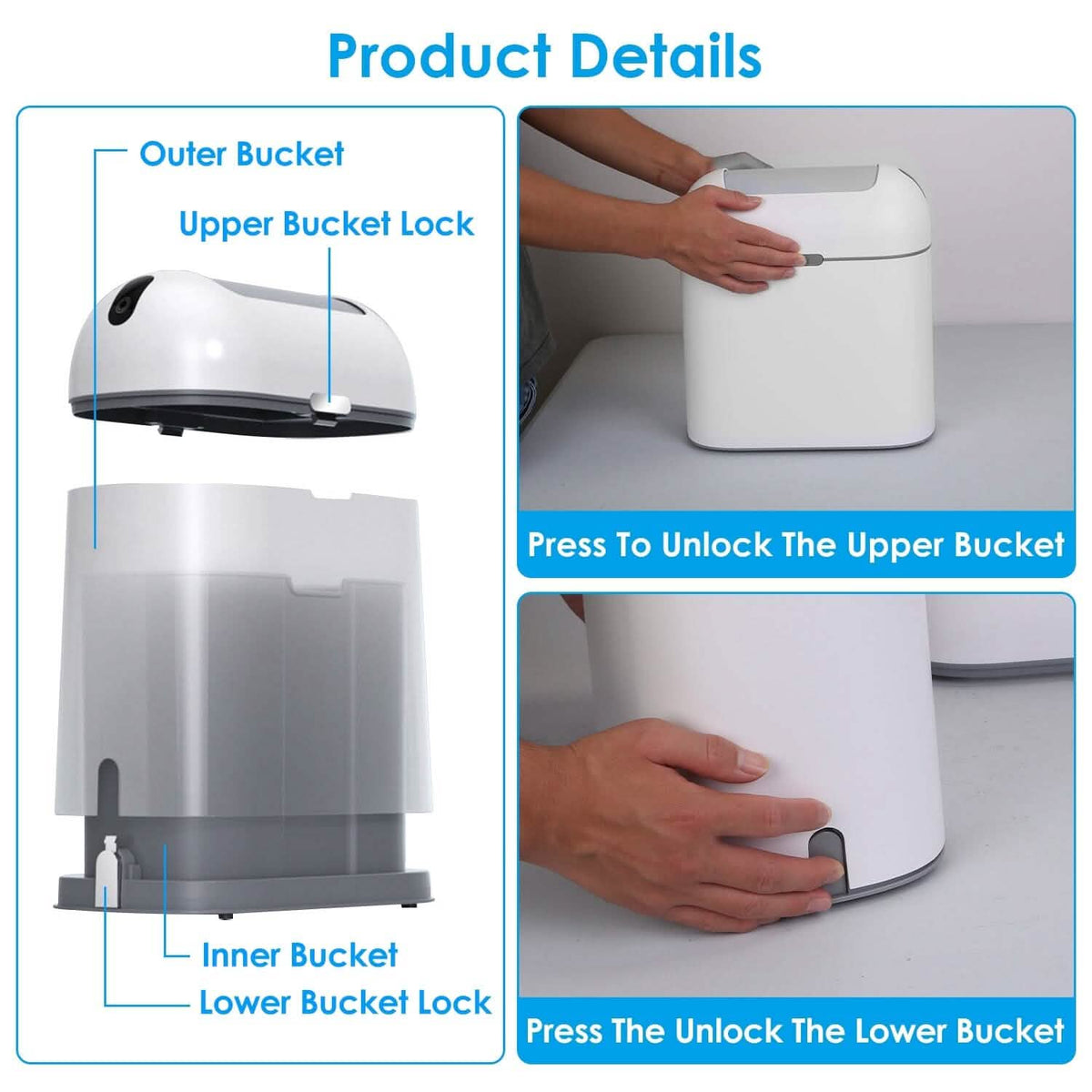 2.38 Gal/9L Automatic Trash Can - A-1 Thread Vault