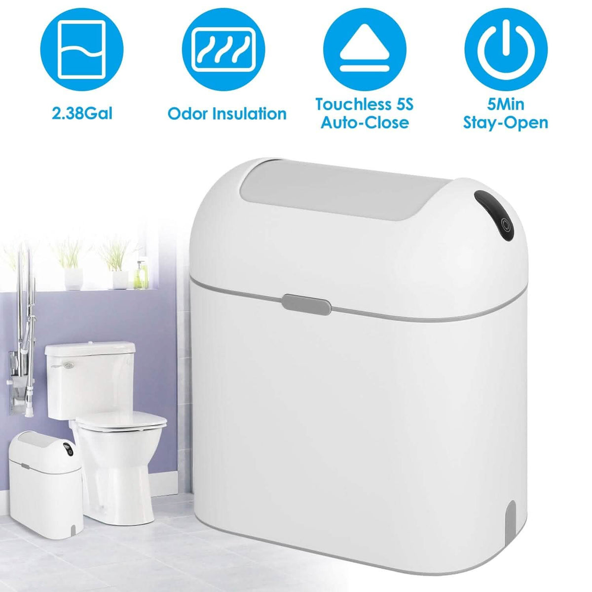 2.38 Gal/9L Automatic Trash Can - A-1 Thread Vault