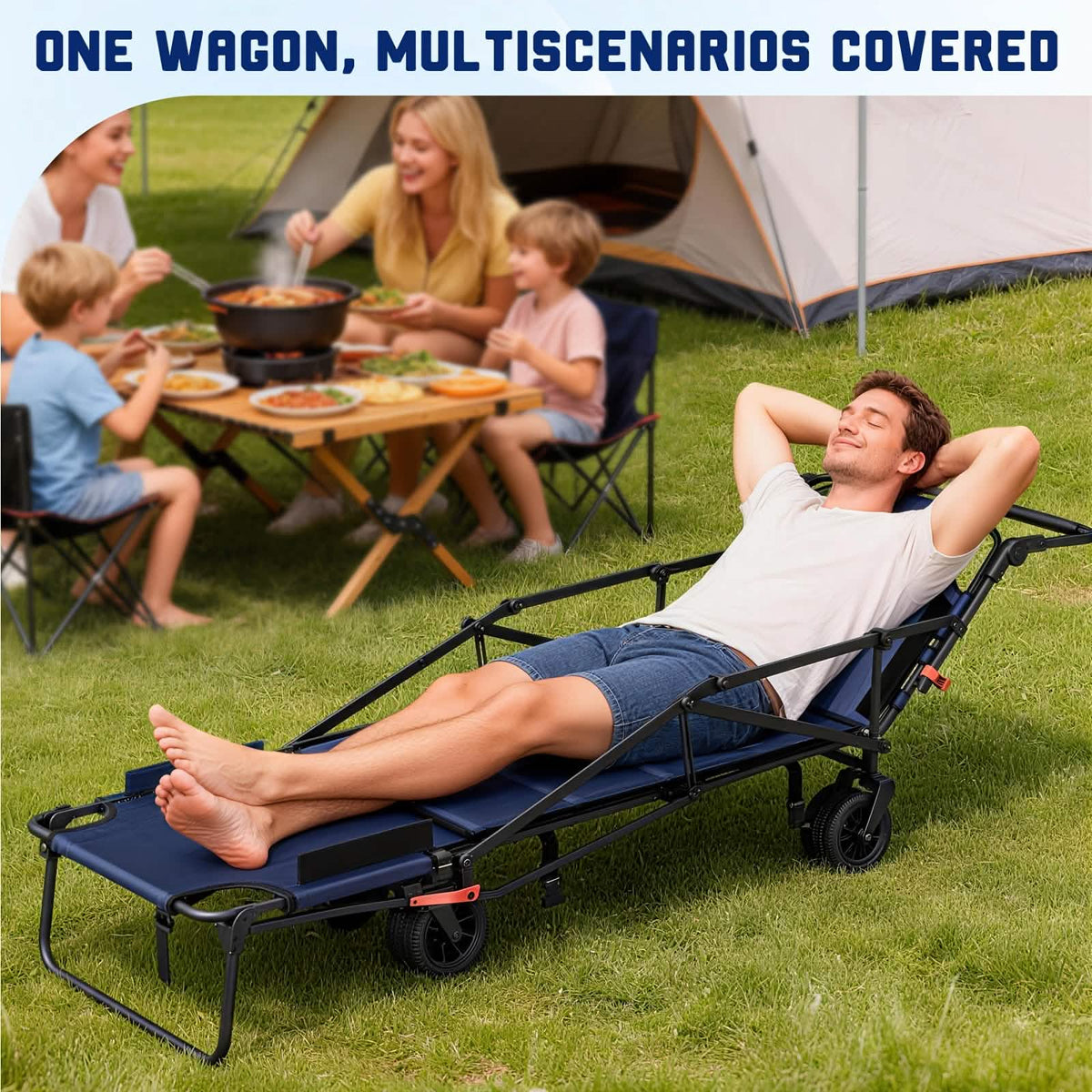 2-in-1 Folding Wagon Cart Chair 650LBS Capacity - A-1 Thread Vault