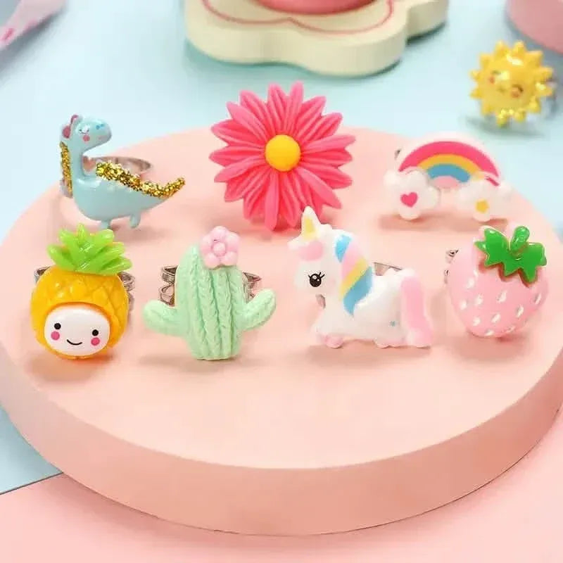 24 Adorable Pink Sheep Little Girl Jewel Rings - A-1 Thread Vault