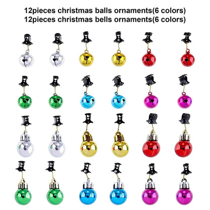 24-Piece: Christmas Beard Baubles Ornaments Santa Claus Beard Bells - A-1 Thread Vault