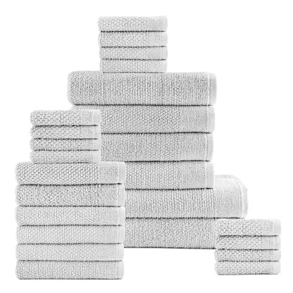 24-Piece Set: Dan River Popcorn Cotton Bath Towel Set - A-1 Thread Vault