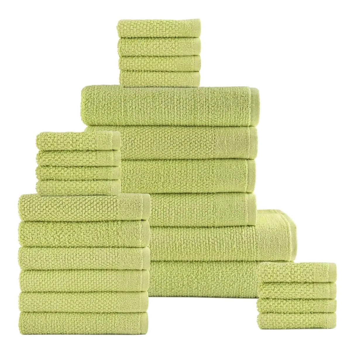 24-Piece Set: Dan River Popcorn Cotton Bath Towel Set - A-1 Thread Vault