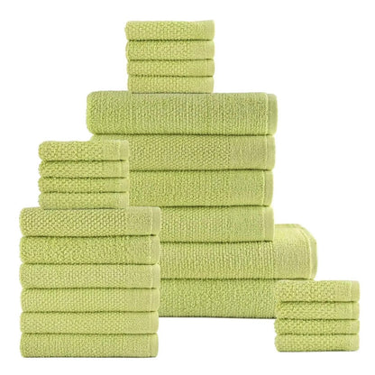 24-Piece Set: Dan River Popcorn Cotton Bath Towel Set - A-1 Thread Vault