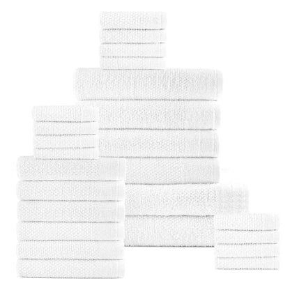 24-Piece Set: Dan River Popcorn Cotton Bath Towel Set - A-1 Thread Vault