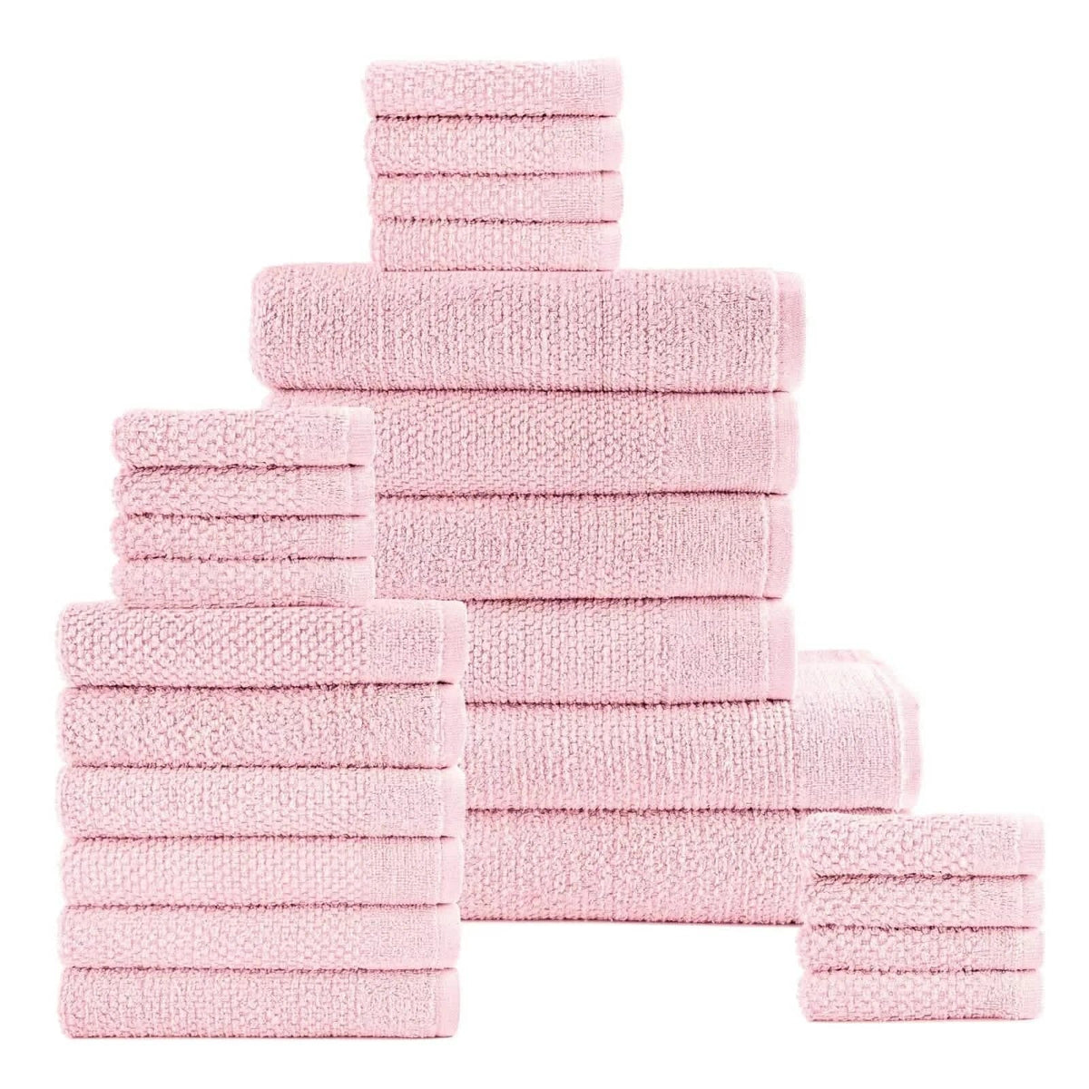 24-Piece Set: Dan River Popcorn Cotton Bath Towel Set - A-1 Thread Vault