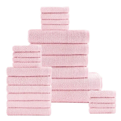 24-Piece Set: Dan River Popcorn Cotton Bath Towel Set - A-1 Thread Vault