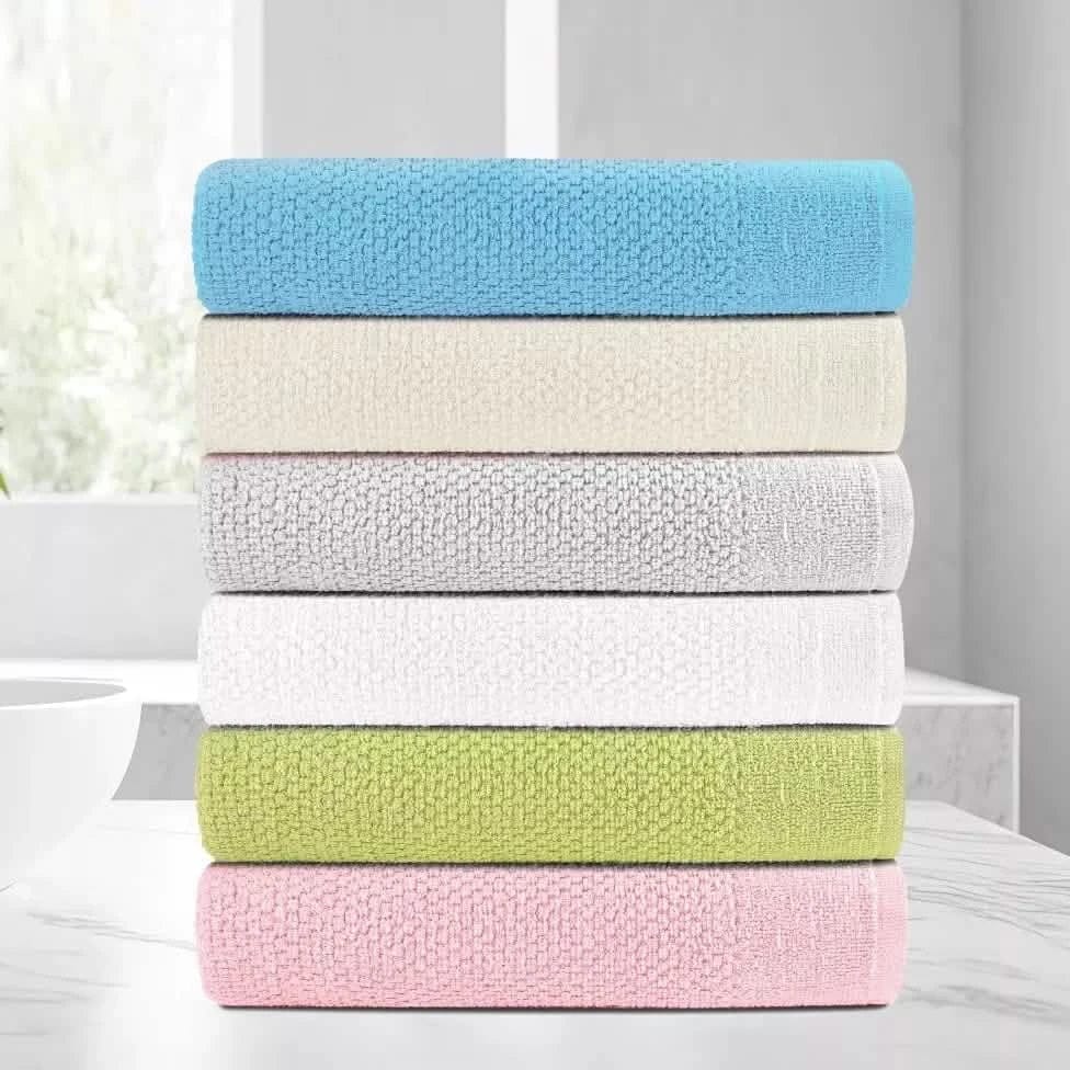 24-Piece Set: Dan River Popcorn Cotton Bath Towel Set - A-1 Thread Vault