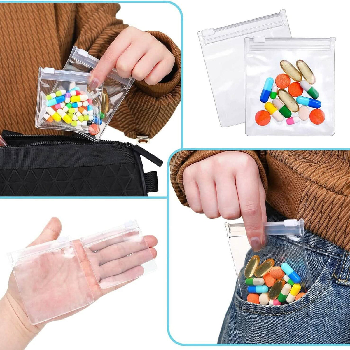 24-Piece: Zippered Pill Pouch Bags - A-1 Thread Vault