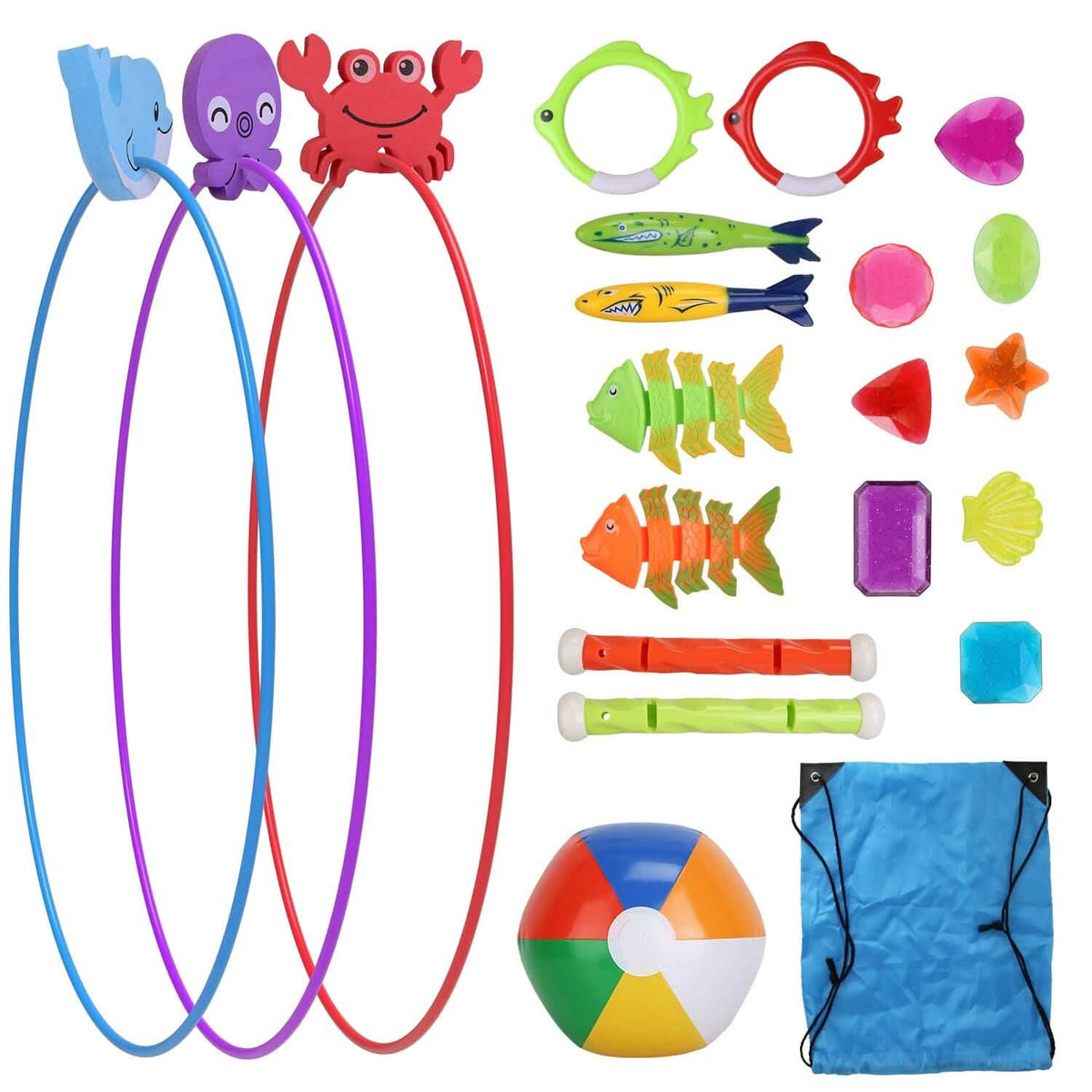 24-Pieces: Diving Toys Swimming Pool for Aged 3+ Years Old - A-1 Thread Vault