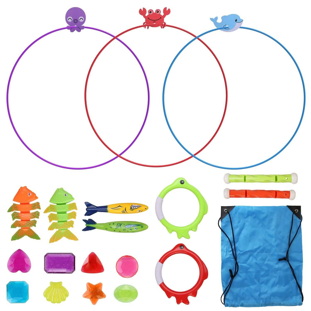 24-Pieces: Diving Toys Swimming Pool for Aged 3+ Years Old - A-1 Thread Vault