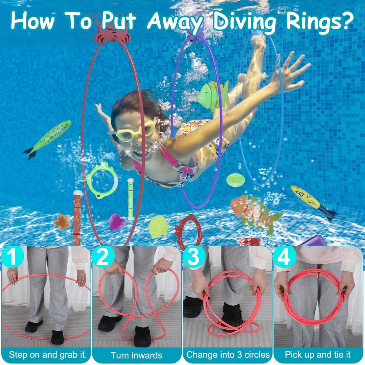24-Pieces: Diving Toys Swimming Pool for Aged 3+ Years Old - A-1 Thread Vault