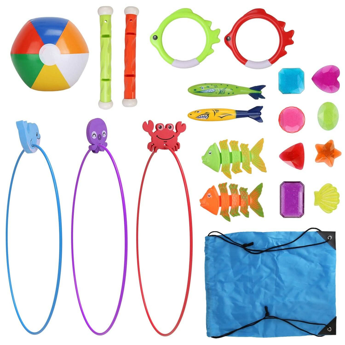 24-Pieces: Diving Toys Swimming Pool for Aged 3+ Years Old - A-1 Thread Vault