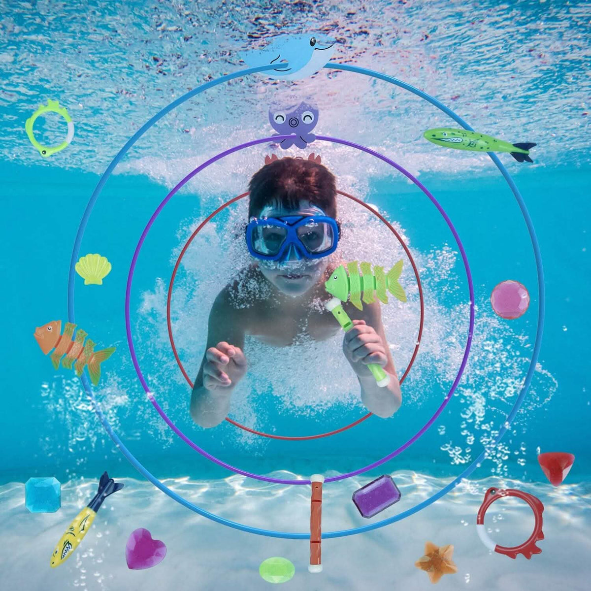 24-Pieces: Diving Toys Swimming Pool for Aged 3+ Years Old - A-1 Thread Vault